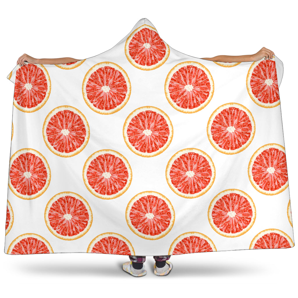 Grapefruit Pattern Hooded Blanket