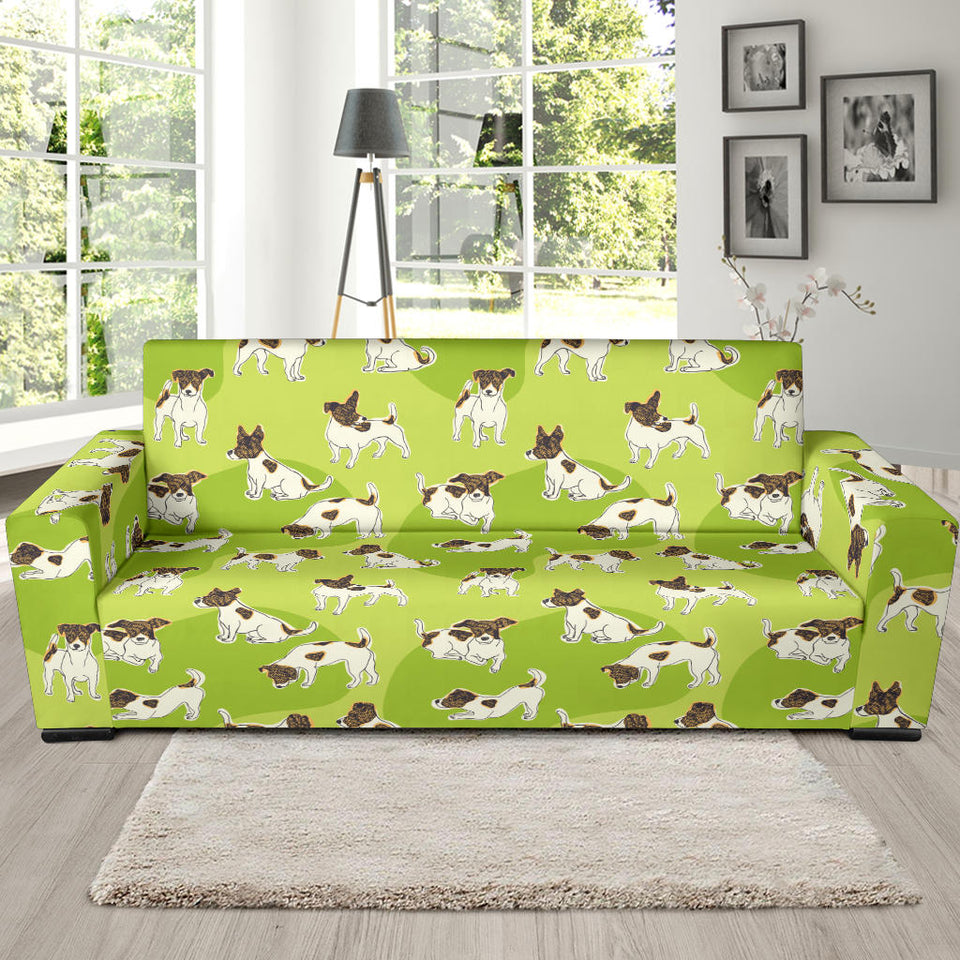 Jack Russel Pattern Print Design 01 Sofa Slipcover