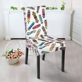 Skate Board Pattern Print Design 05 Dining Chair Slipcover