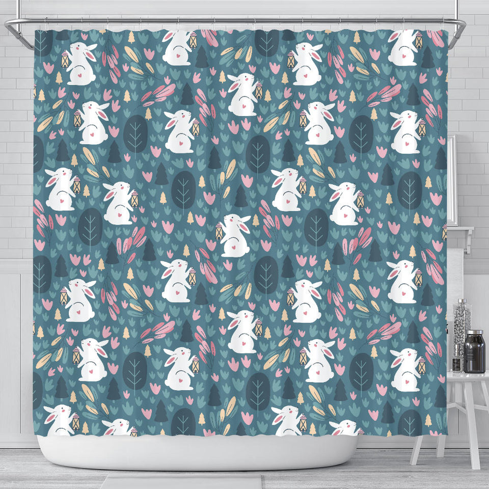 Cute Rabbit Pattern Shower Curtain Fulfilled In US