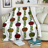 Colorful Apples Leave Zebra Stripe Premium Blanket