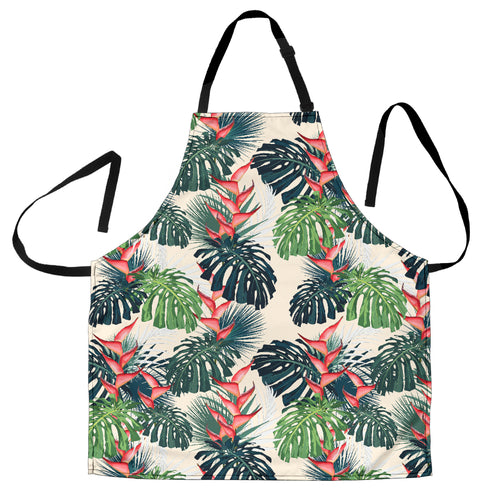 Heliconia Flowers, Palm And Monstera Leaves Adjustable Apron
