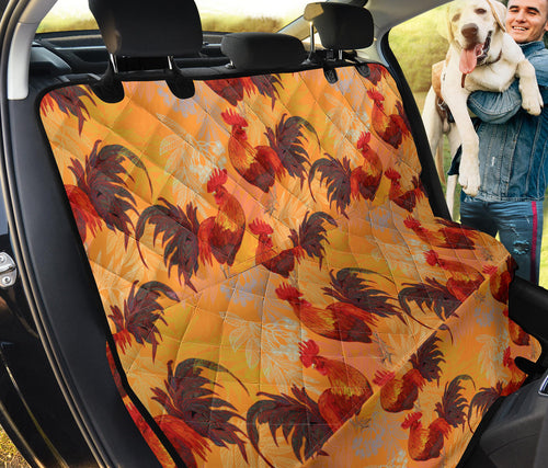 Red Rooster Chicken Cock Pattern Dog Car Seat Covers