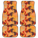 Red Rooster Chicken Cock Pattern Front And Back Car Mats