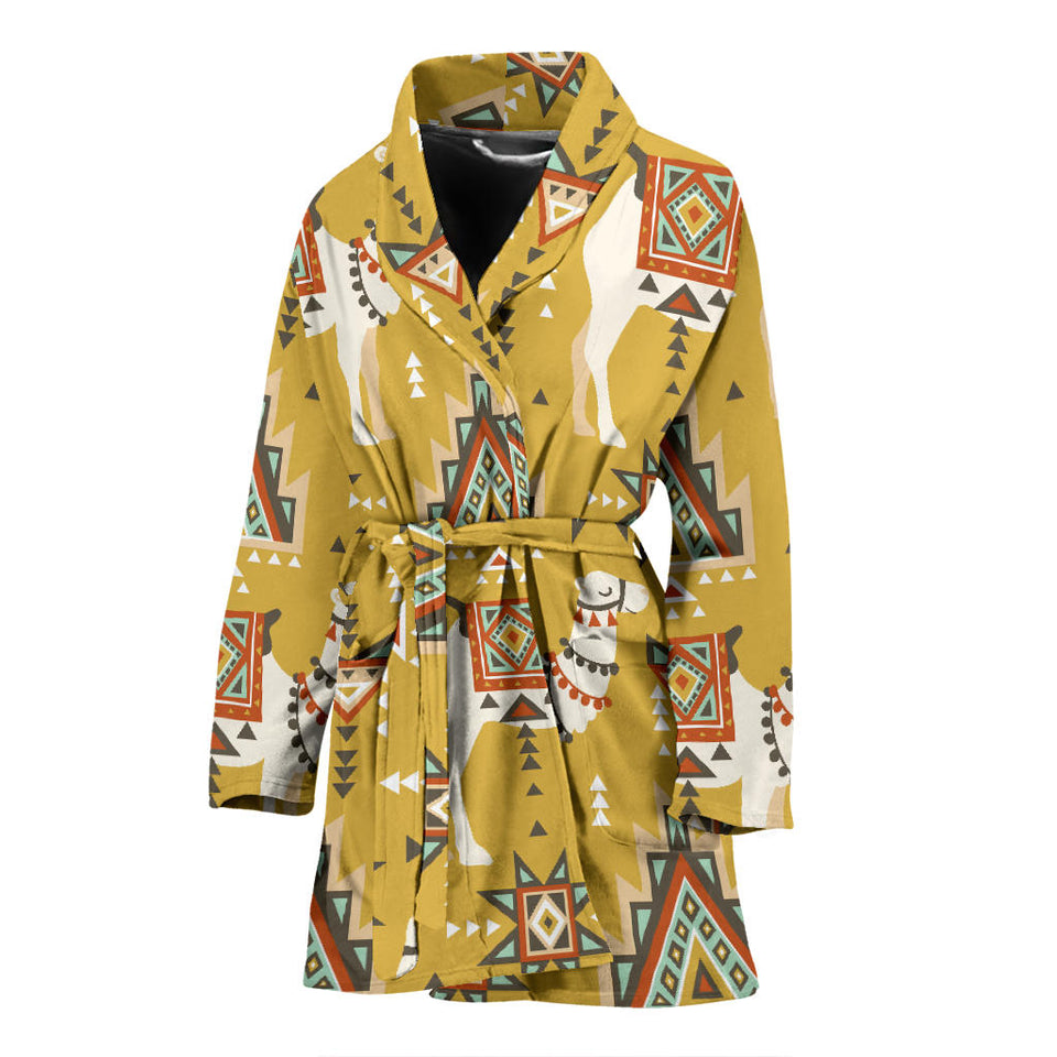 Camels Ethnic Motif Pattern Women'S Bathrobe