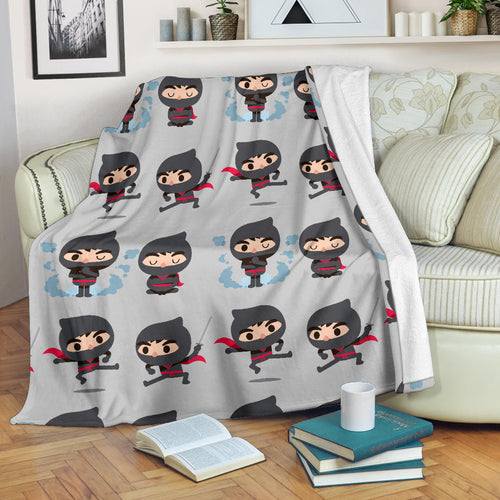 Cute Ninja Pattern Premium Blanket