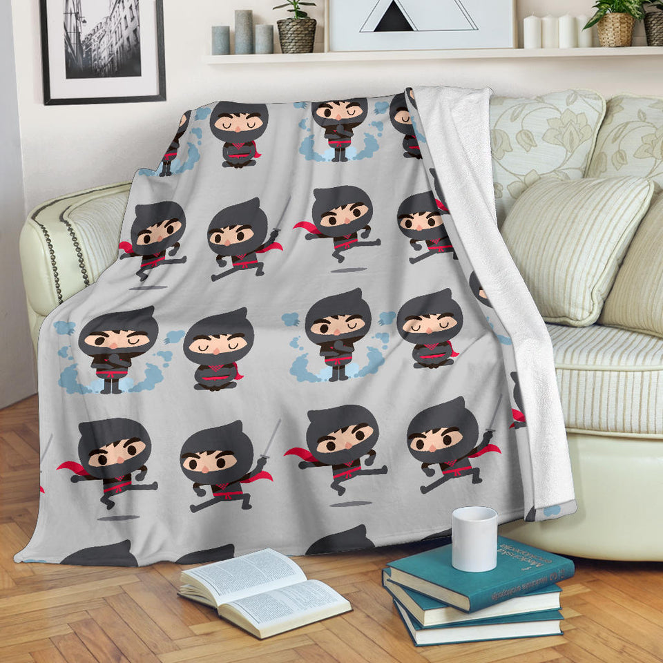 Cute Ninja Pattern Premium Blanket