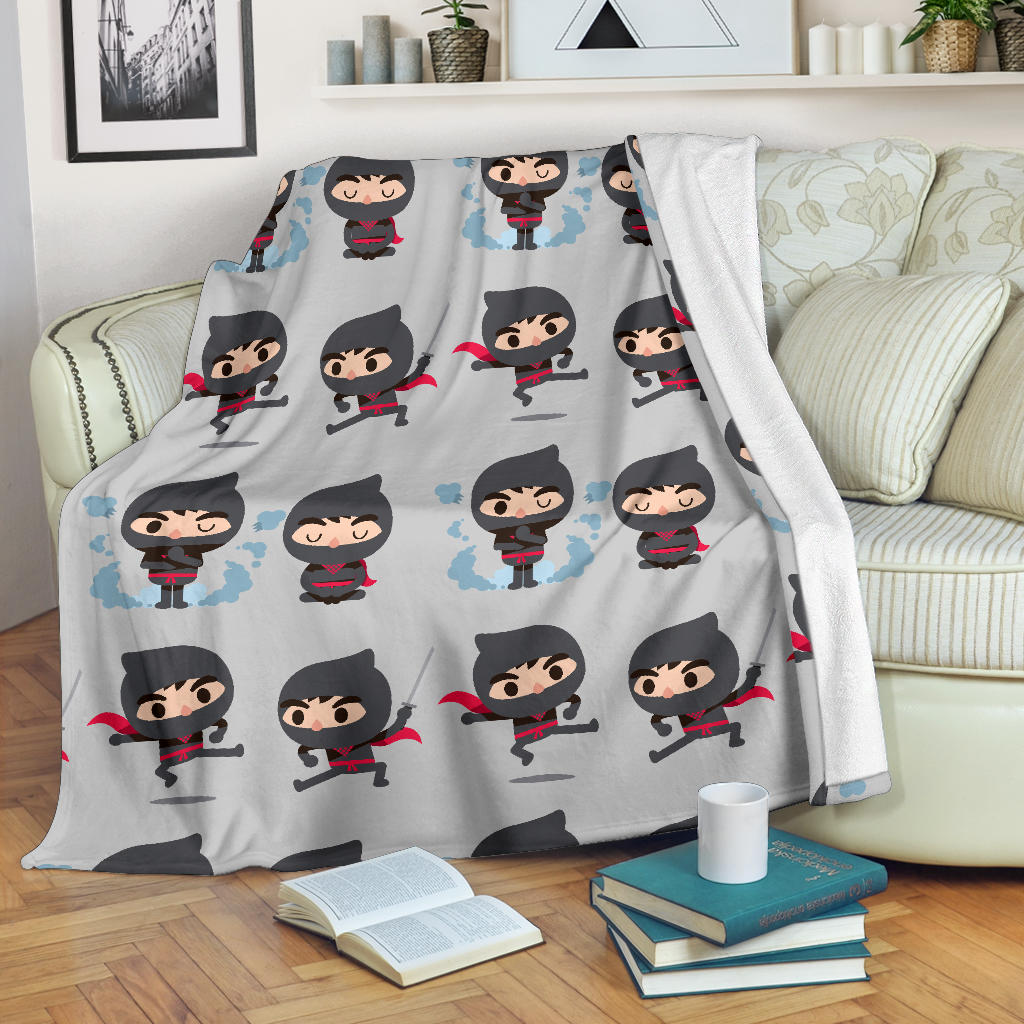Cute Ninja Pattern Premium Blanket