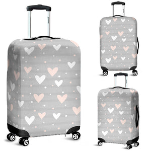 Heart Pattern Gray Background Luggage Covers