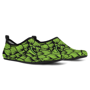 Green Hop Pattern Aqua Shoes