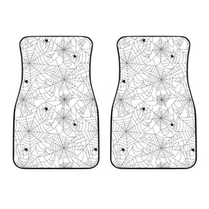 Spider Web Cobweb Pattern White Background Front Car Mats