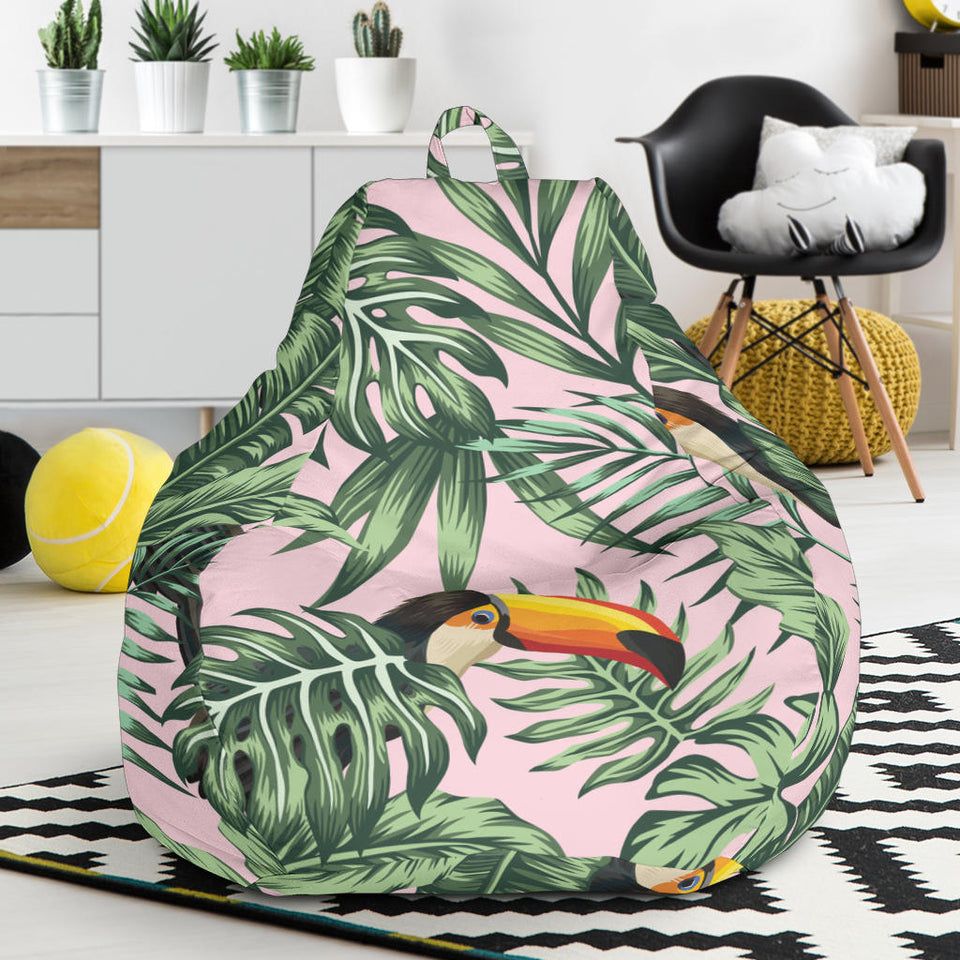 Toucan Tropical Green Jungle Palm Pattern Bean Bag Cover