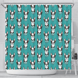 Hand Drawn Boston Terrier Dog Pattern Shower Curtain Fulfilled In US