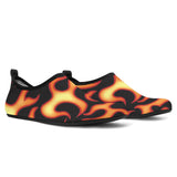 Fire Flame Dark Pattern Aqua Shoes