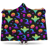 Colorful Halloween Background Hooded Blanket