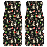 Raccoon Watermelon Pattern Front And Back Car Mats