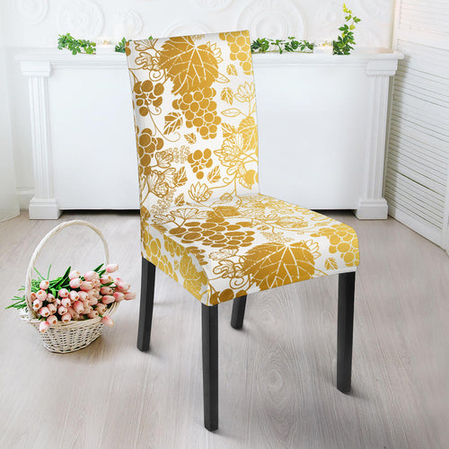 Gold Grape Pattern Dining Chair Slipcover