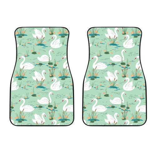 White Swan Lake Pattern Front Car Mats
