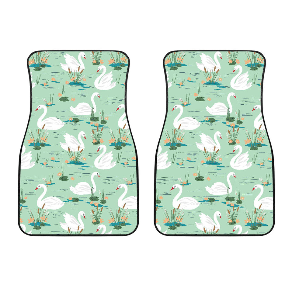 White Swan Lake Pattern Front Car Mats