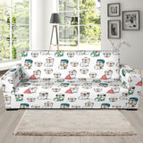 English Bulldog Pattern Print Design 03 Sofa Slipcover