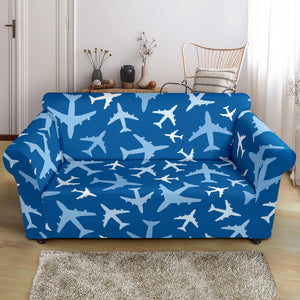 Airplane Pattern In The Sky Loveseat Couch Slipcover