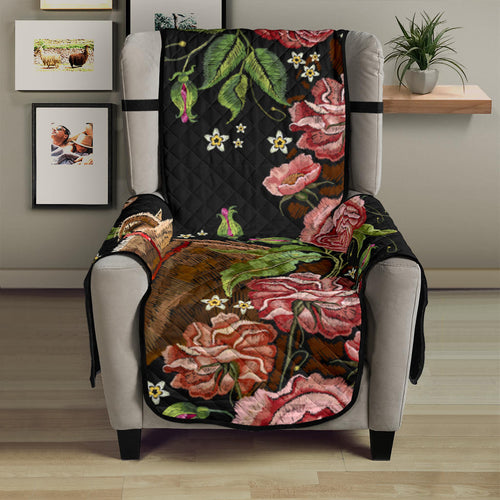 Horse head wild roses pattern Chair Cover Protector