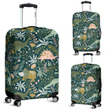 Dinosaurs Tropical Leaves Flower Pattern Luggage Covers