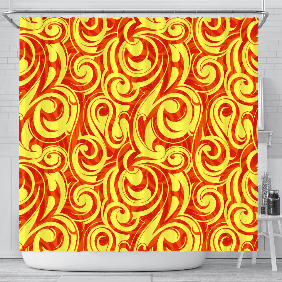 Fire Flame Design Pattern Shower Curtain Fulfilled In US