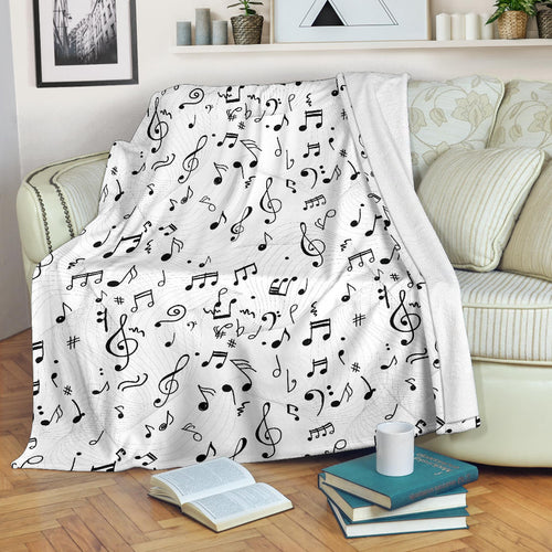 Music Notes Pattern Print Design 04 Premium Blanket