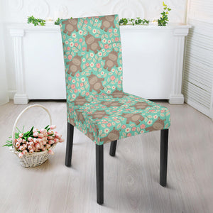 Hippopotamus Pattern Print Design 02 Dining Chair Slipcover