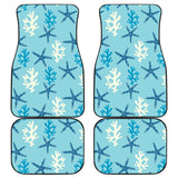 Blue Starfish Coral Reef Pattern Front And Back Car Mats