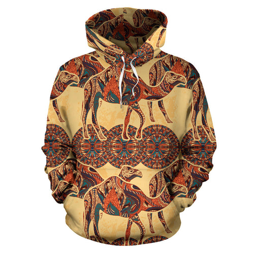 Camel Polynesian Tribal Design Pattern Men Women Pullover Hoodie