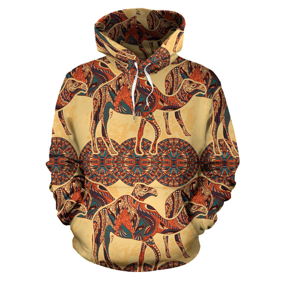 Camel Polynesian Tribal Design Pattern Men Women Pullover Hoodie