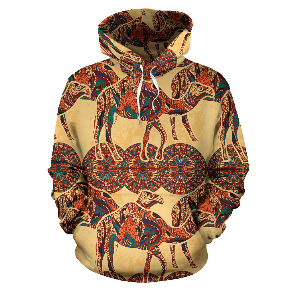 Camel Polynesian Tribal Design Pattern Men Women Pullover Hoodie