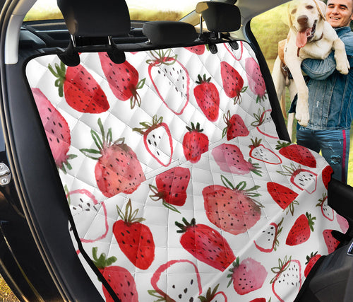 Watercolor Hand Drawn Beautiful Strawberry Pattern Dog Car Seat Covers