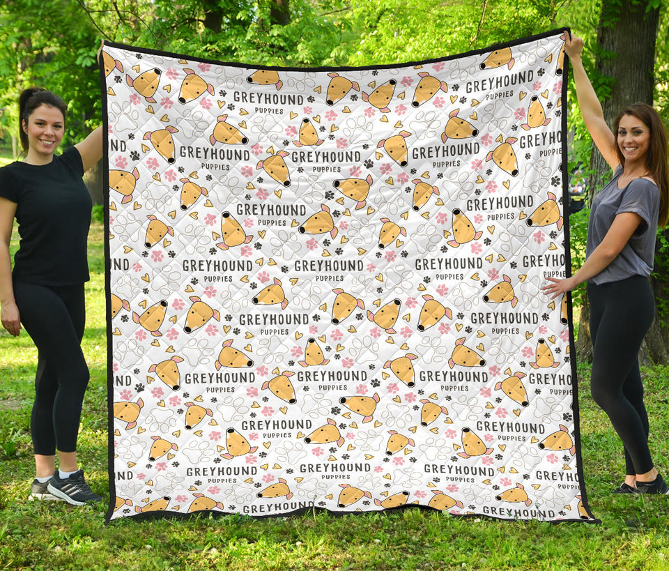 Greyhound Pattern Print Design 03 Premium Quilt