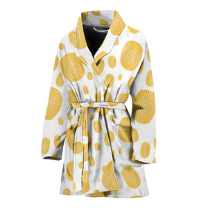 Potato Chips Pattern Print Design 03 Women's Bathrobe