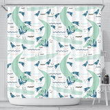 Crocodile Diver Pattern Shower Curtain Fulfilled In US