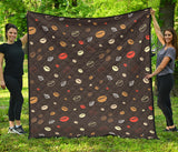 Coffee Bean Leave Pattern Premium Quilt