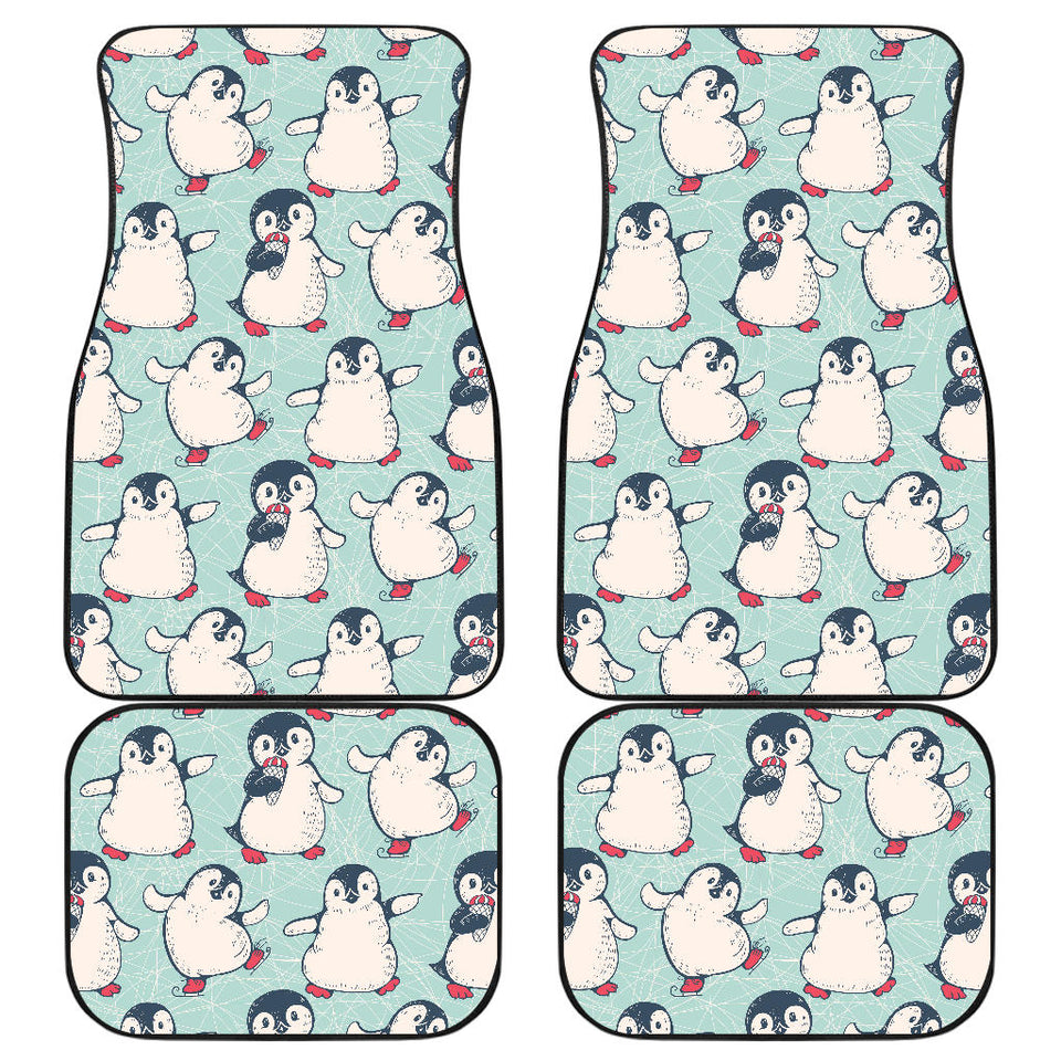 Cute Penguin Pattern Front And Back Car Mats
