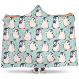 Cute Penguin Pattern Hooded Blanket