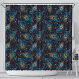 Beautiful Peacock Feather Pattern Shower Curtain Fulfilled In US