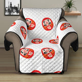 Daruma japanese wooden doll pattern Recliner Cover Protector