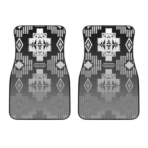 Black And White Treaty Front Car Mats (Set Of 2)