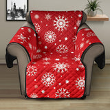 Snowflake pattern red background Recliner Cover Protector