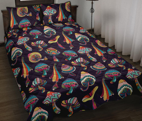 Colorful mushroom pattern Quilt Bed Set