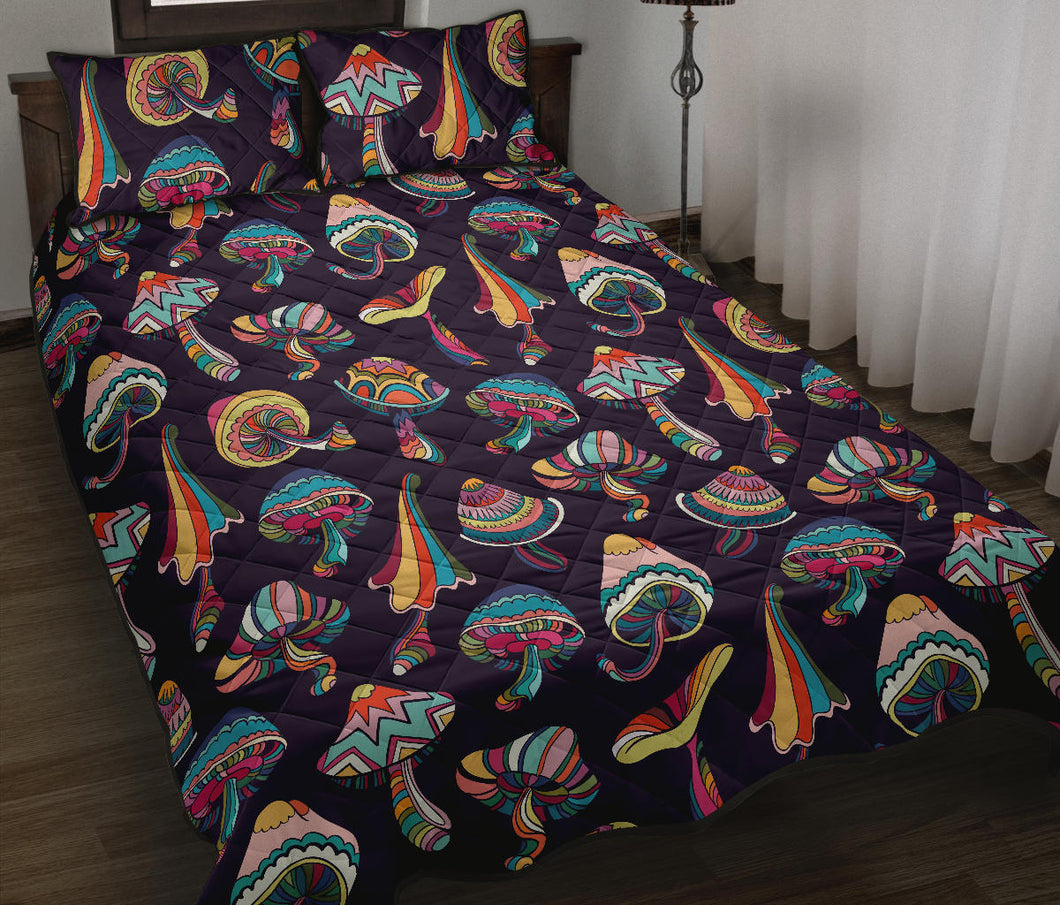 Colorful mushroom pattern Quilt Bed Set