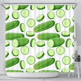 Cucumber Whole Slices Pattern Shower Curtain Fulfilled In US
