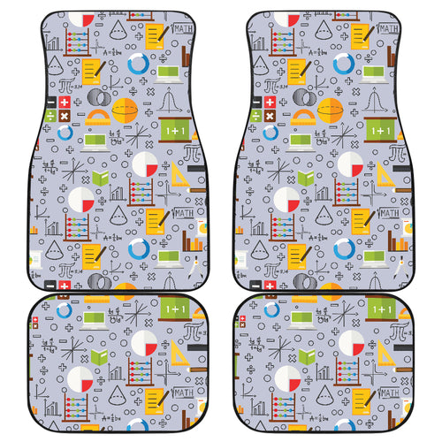 Math Pattern Print Design 04 Front and Back Car Mats