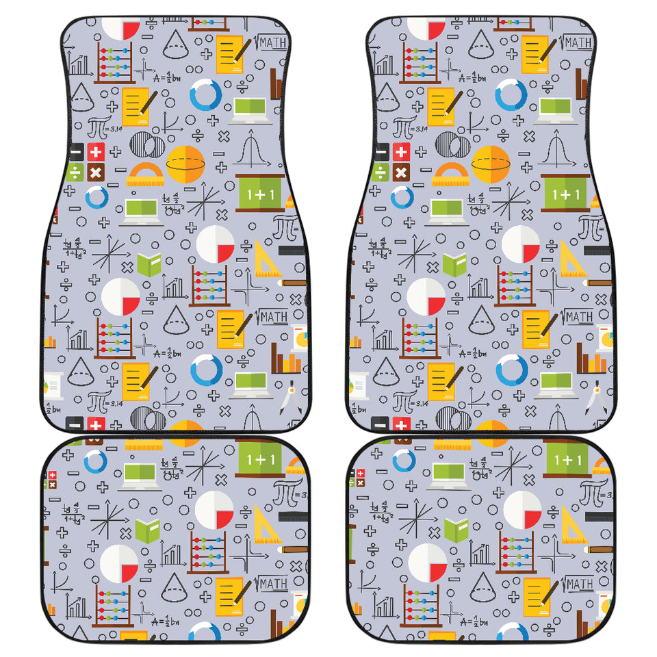 Math Pattern Print Design 04 Front and Back Car Mats